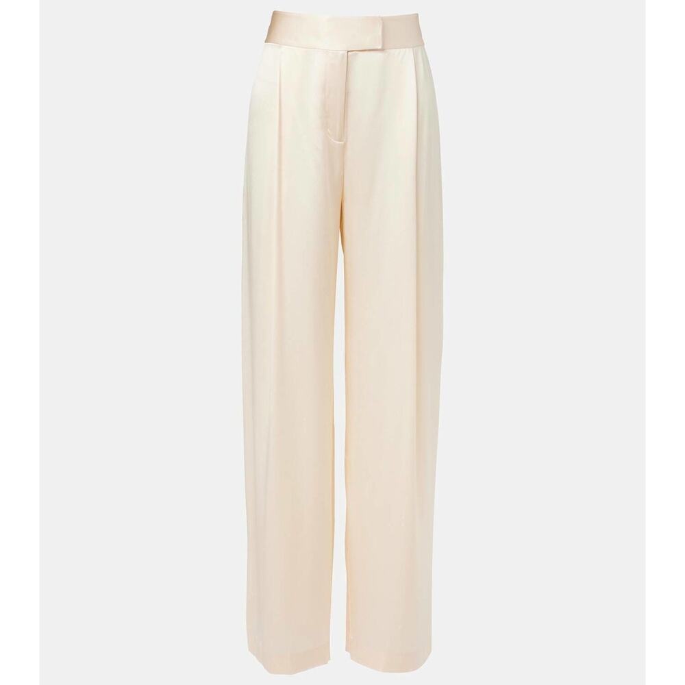 The Sei Women's Silk Satin Straight Leg Trousers - Champagne Ivory, Size 2